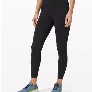 7/8 black fast and free lululemon leggings